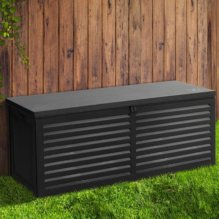 Outdoor Storage - Outdoor Storage Box 390L Container Lockable Toy Tools Shed Deck Garden