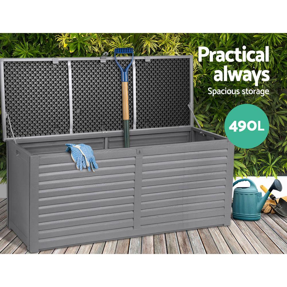 Outdoor Storage - Outdoor Storage Box 490L Bench Seat Indoor Garden Toy Tool Sheds Chest