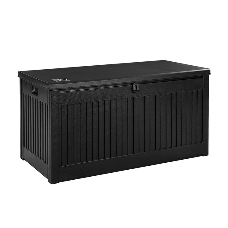 Outdoor Storage - Outdoor Storage Box Container Garden Toy Indoor Tool Chest Sheds 270L Black