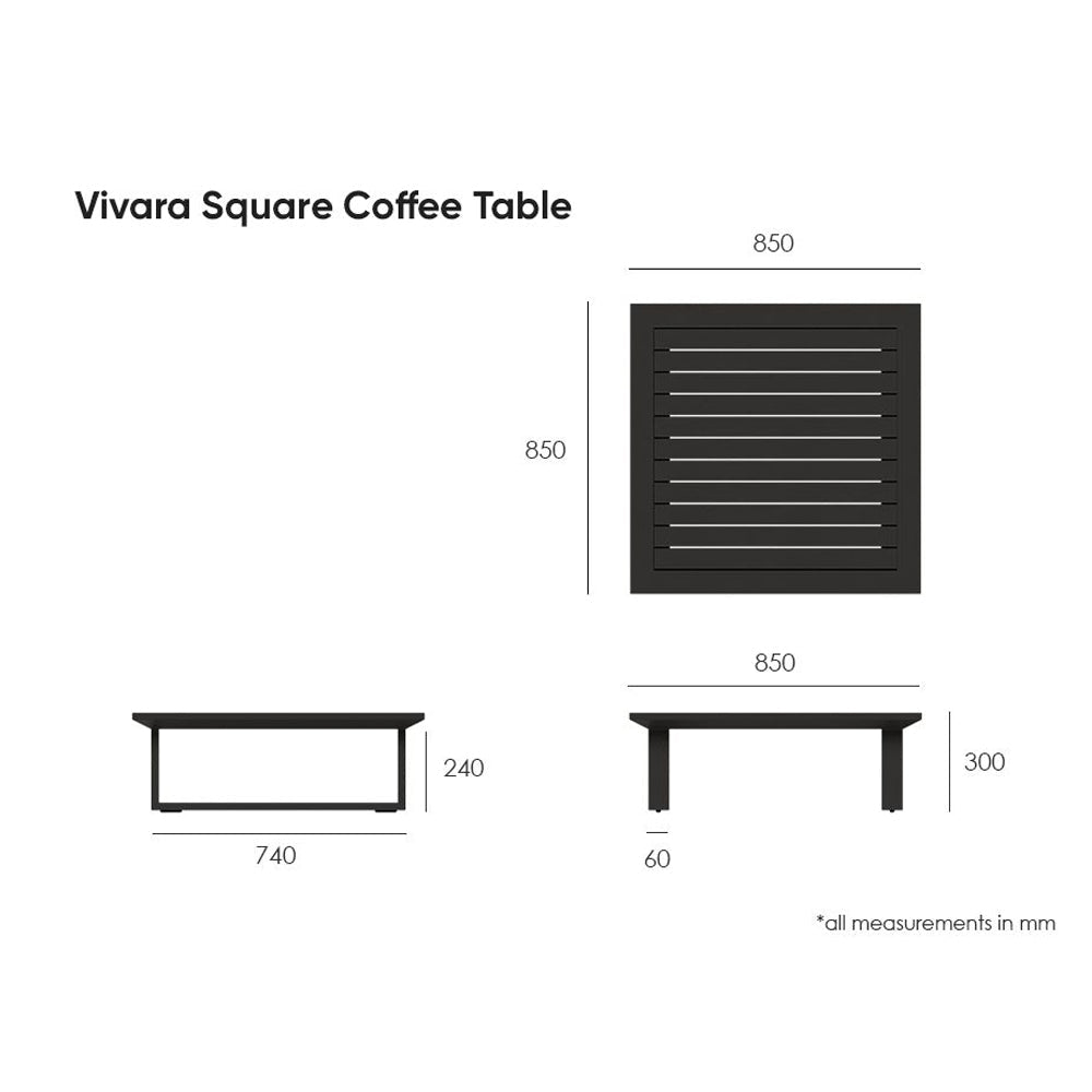 Outdoor Table - Leva Outdoor Coffee Table  - White / 85cm X 85cm