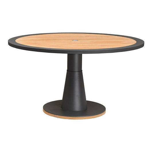 Outdoor Table - OMG Round Dining Table - Teak Top - Charcoal