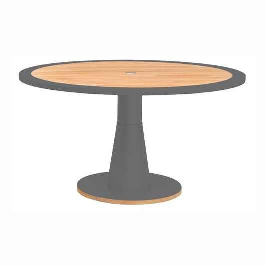 Outdoor Table - OMG Round Dining Table Teak Top - Graphite