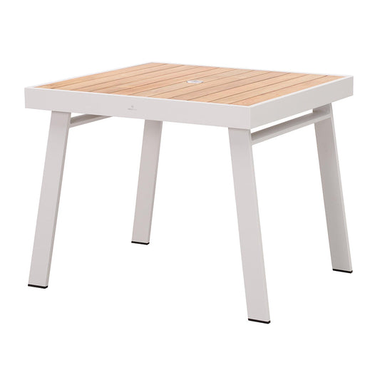 Outdoor Table - St Lucia - 36" (90cm) Square Dining Table Small - White Frame & Umbrella Hole