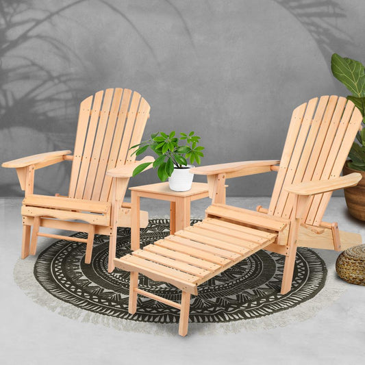 Sun Chair - 3 Piece Outdoor Beach Chair And Table Set