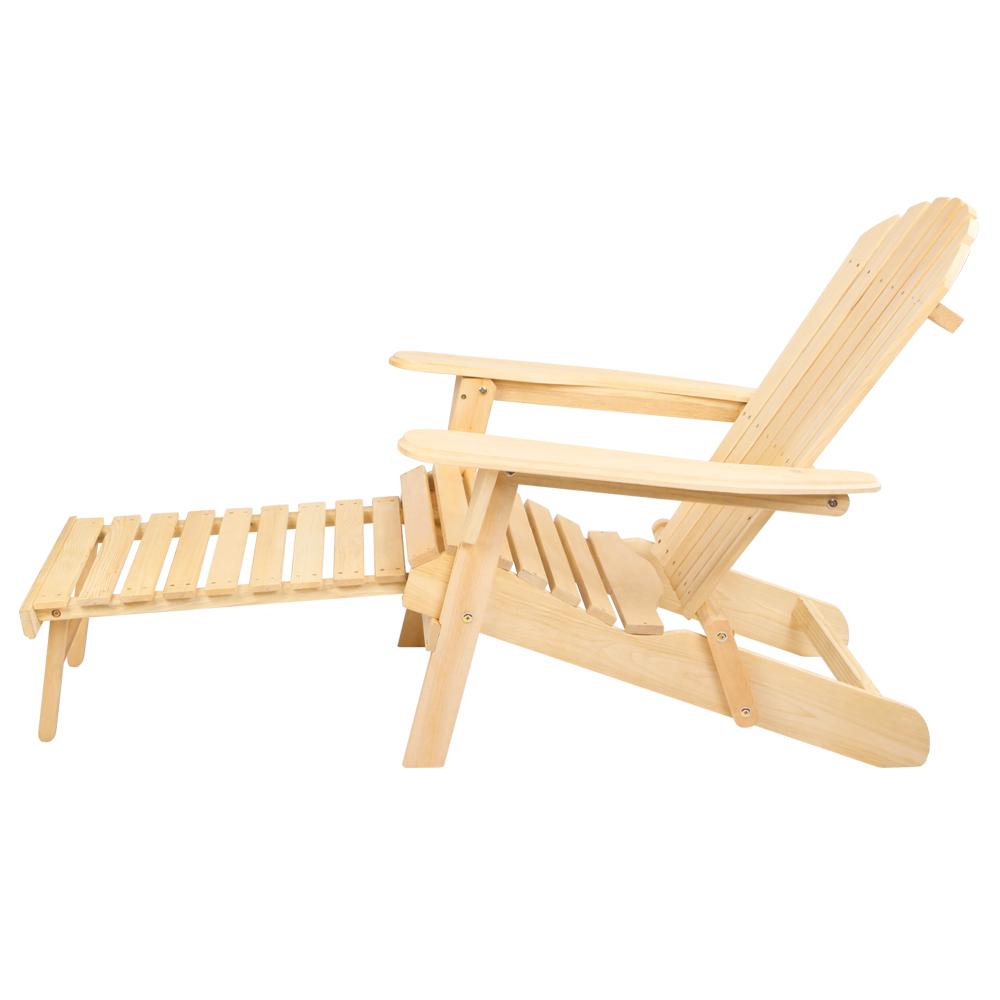 Sun Chair - Outdoor Adirondack Chair With Slide Out Footstool