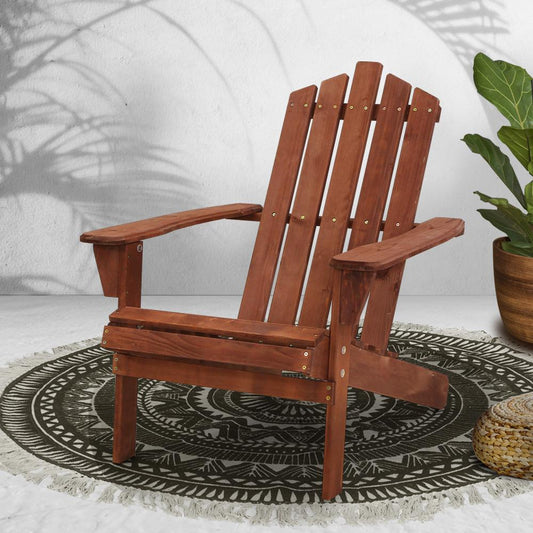 Sun Chair - Outdoor Adirondack Style Chair (Brown)