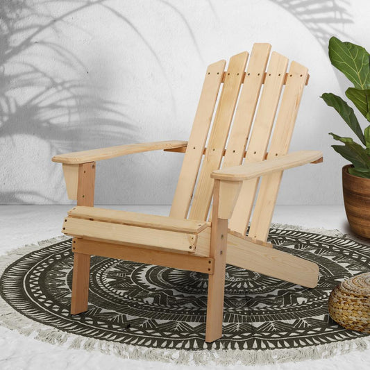Sun Chair - Outdoor Adirondack Style Chair (Light Wood)