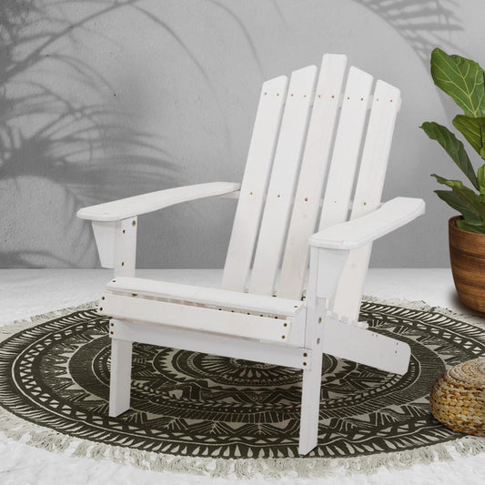 Sun Chair - Outdoor Adirondack Style Chair (White)
