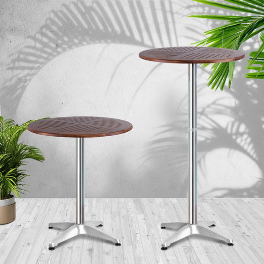 Sun Chair - Outdoor Bar Table Furniture Wooden Cafe Table Aluminium Adjustable Round