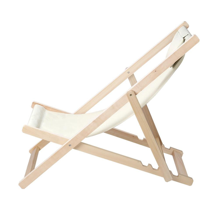 Sun Chair - Outdoor Furniture Sun Lounge Chairs Deck Chair Folding Wooden Patio Beach