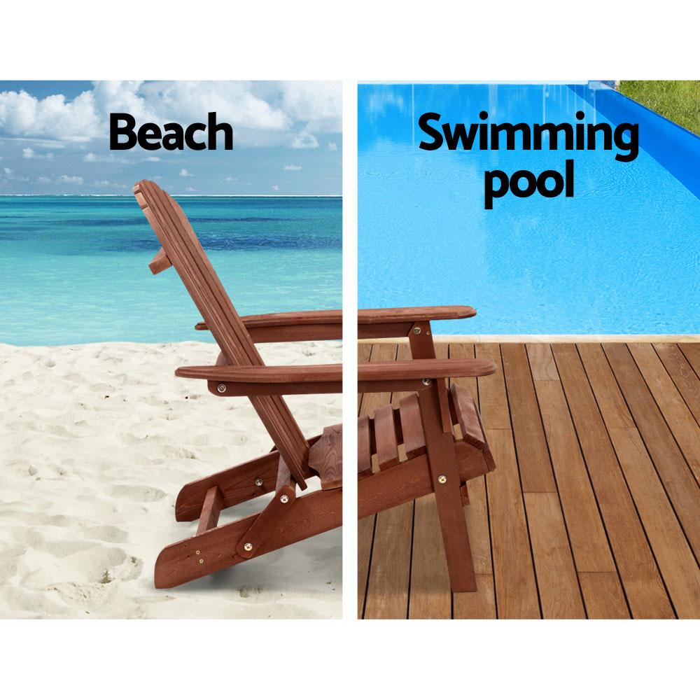 Sun Chair - Outdoor Furniture Wooden Beach Chair - Brown