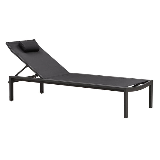 Sunlounges - Florida - Chaise Lounge - Charcoal Frame  Black Sling