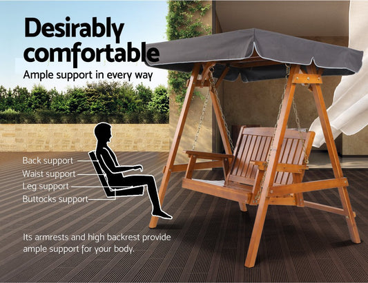 Swing Chair - 2 Seater Outdoor Wooden Swing Chair