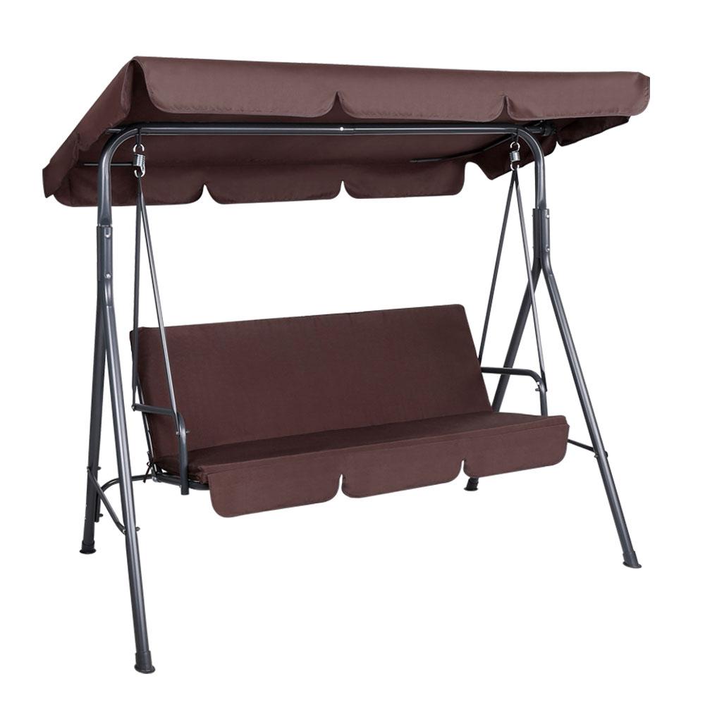 Swing Chair - 3 Seater Outdoor Swing Chair (Brown)