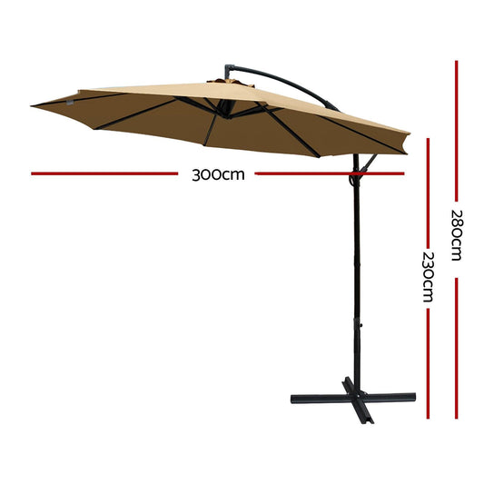 Umbrella - 3M Cantilevered Outdoor Umbrella - Beige