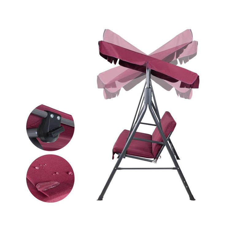 3 Seater Outdoor Swing Chair (Wine)