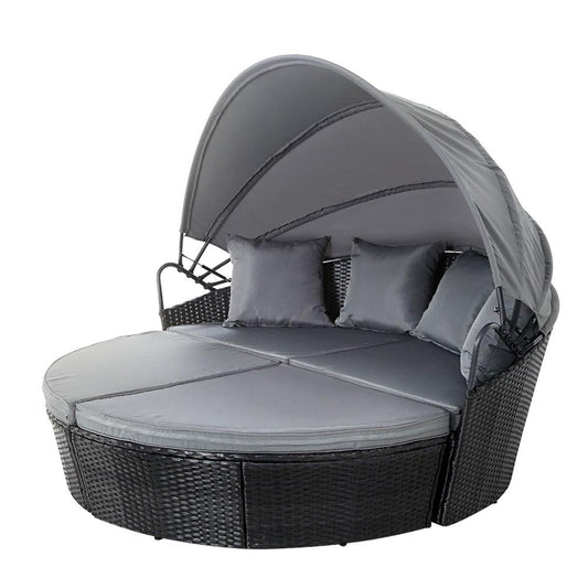4 Piece Outdoor Day Bed With Shade