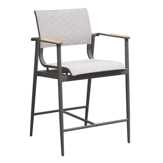 Bar Chair - California Bar Height Arm Chair -Charcoal
