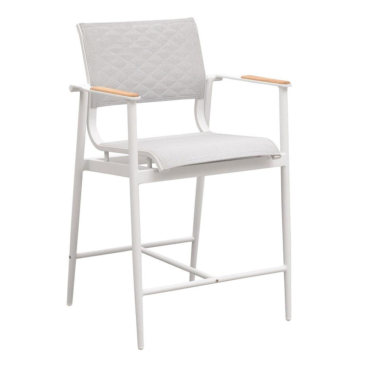 Bar Chair - California Bar Height Arm Chair - White