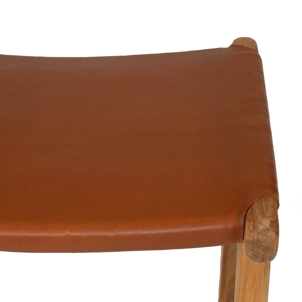 Bar Stool - Pasadena Leather Saddle Stool – Flat Tan