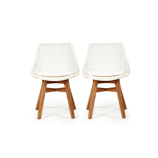 Bar Stools - Abide Oceanic Outdoor Dining Chair – White – Set Of 2
