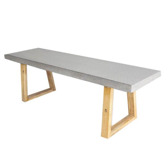 Bench Seat - 1.45m Alta Bench Seat - Speckled Grey With Light Honey Acacia Wood Legs
