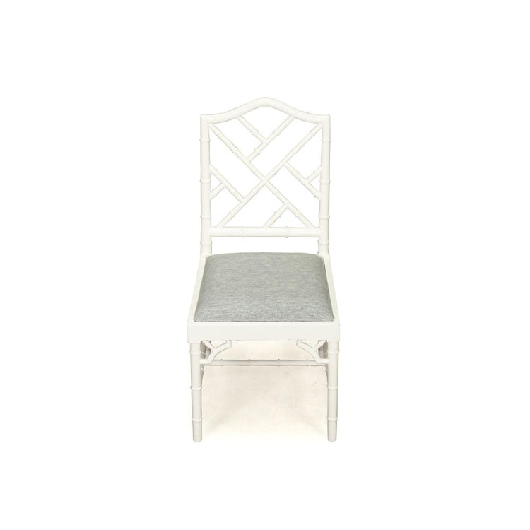 Chairs - Abide Chippendale Dining Chair – White With Duck Egg Fabric