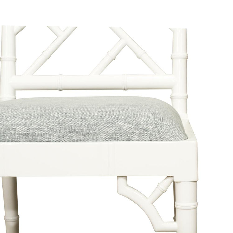 Chairs - Abide Chippendale Dining Chair – White With Duck Egg Fabric