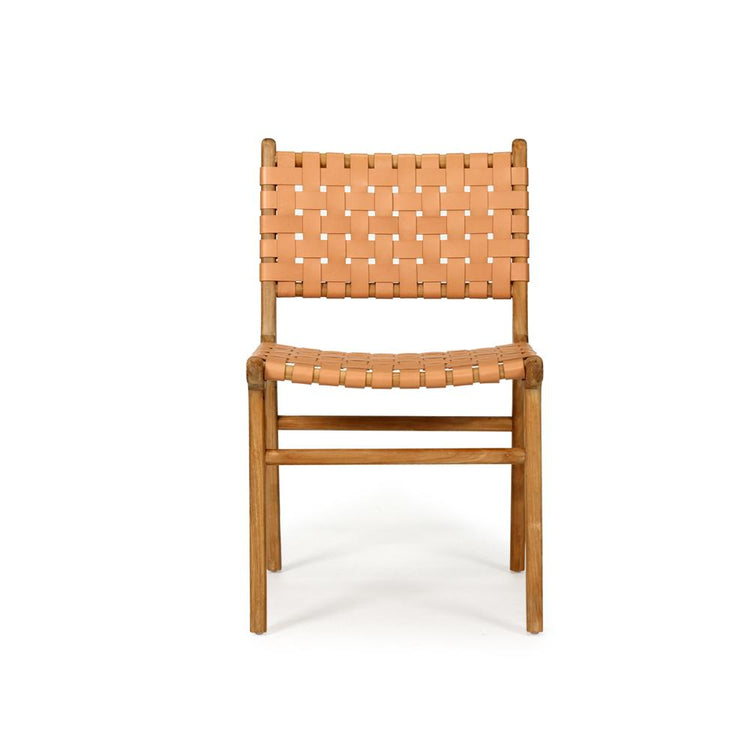 Chairs - Abide Pasadena Woven Leather Side Chair – Natural