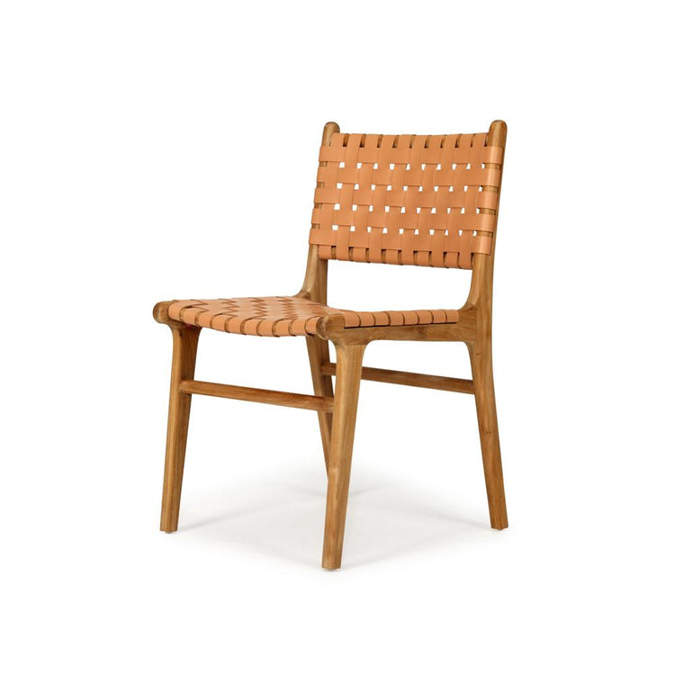 Chairs - Abide Pasadena Woven Leather Side Chair – Natural
