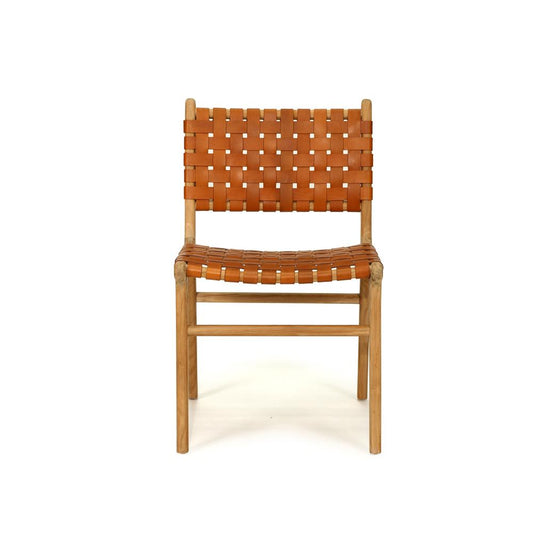 Chairs - Abide Pasadena Woven Leather Side Chair – Tan
