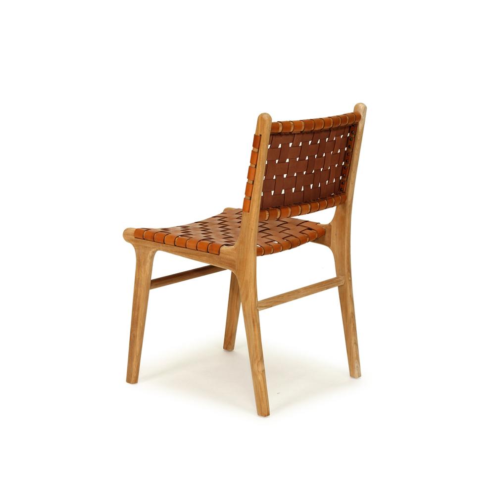Chairs - Abide Pasadena Woven Leather Side Chair – Tan