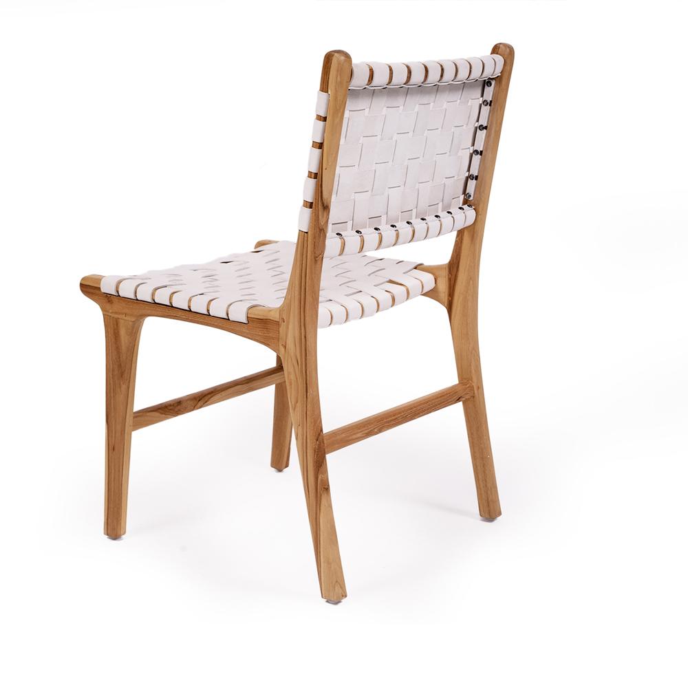 Chairs - Abide Pasadena Woven Leather Side Chair – White