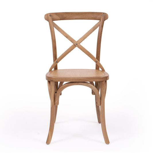 Chairs - Abide Provincial Cross Back Chair – Natural Oak – Timber Seat