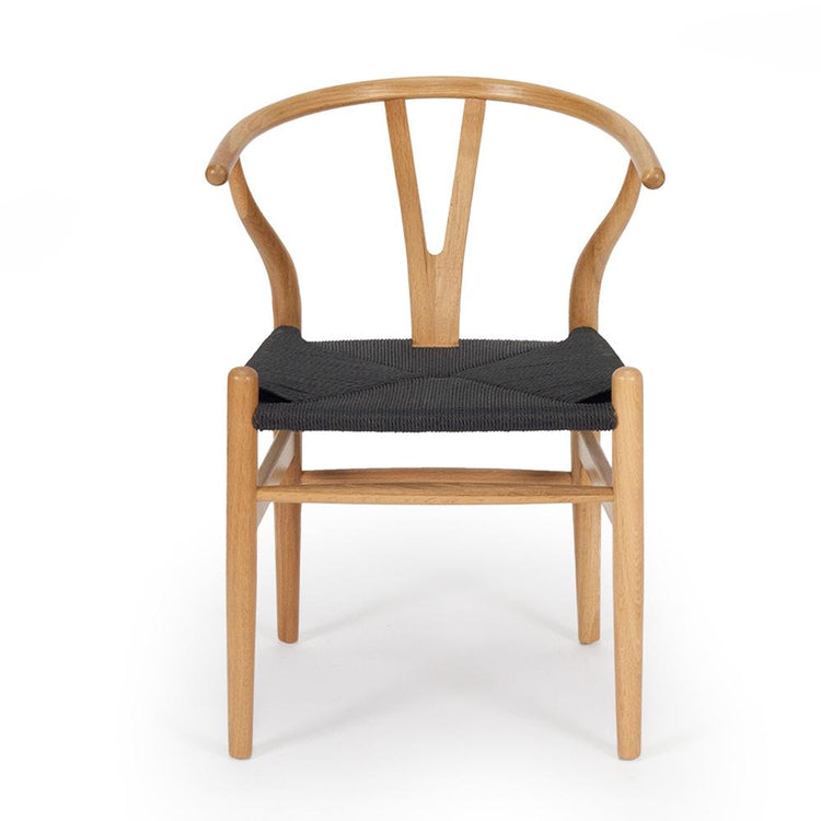 Chairs - Abide Wishbone Designer Chair – Natural Oak With Black Cord