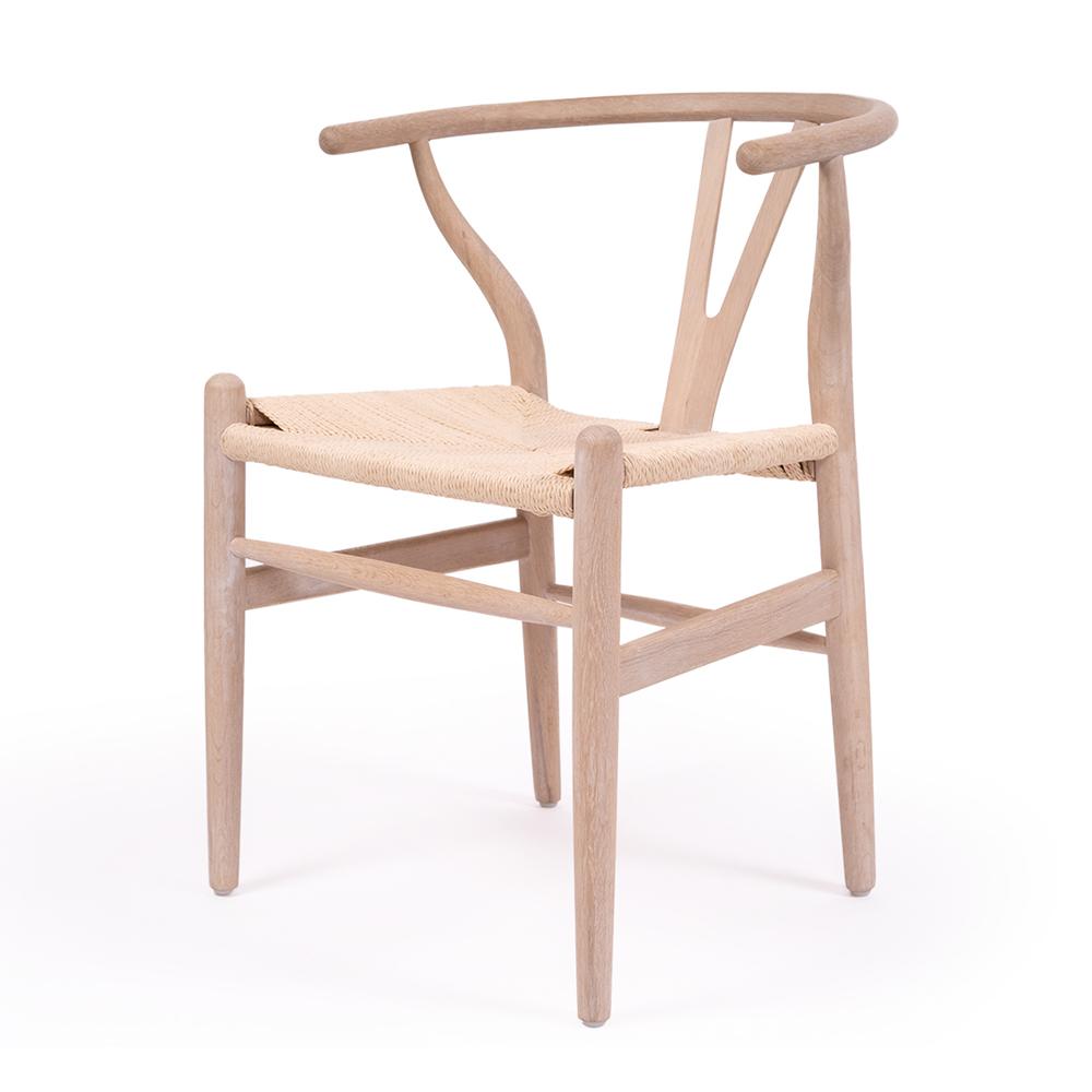 Chairs - Abide Wishbone Designer Replica Chair – White Coastal Oak