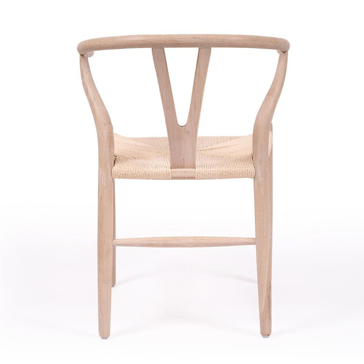 Chairs - Abide Wishbone Designer Replica Chair – White Coastal Oak