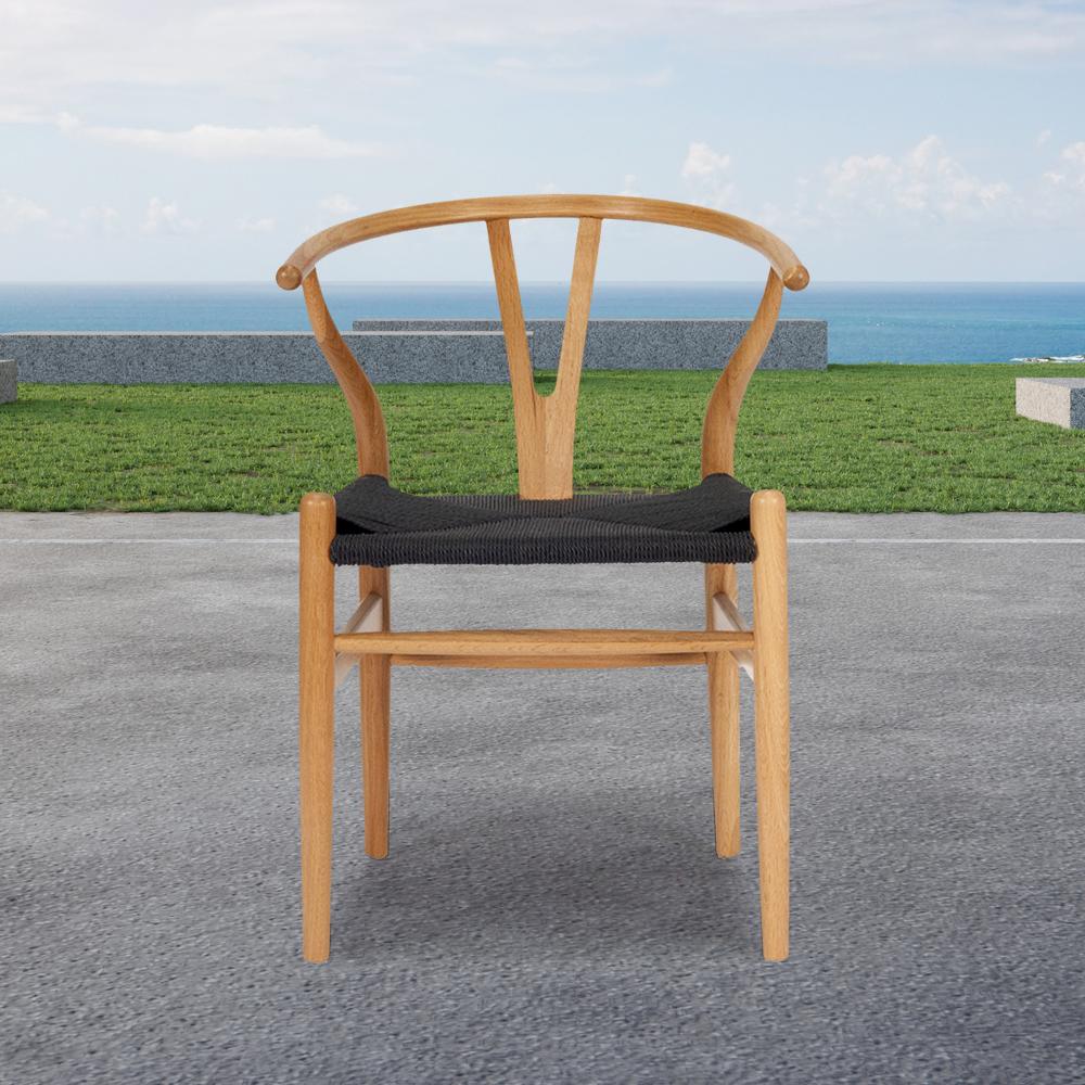 Chairs - Wishbone Designer Chair – Natural Oak With Black Cord
