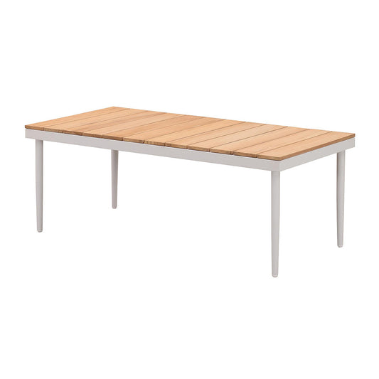 Coffee Tables - California - Coffee Table - White Frame - Teak Top