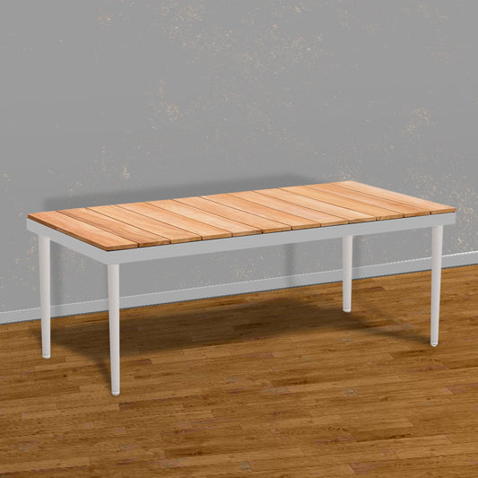 Coffee Tables - California - Coffee Table - White Frame - Teak Top