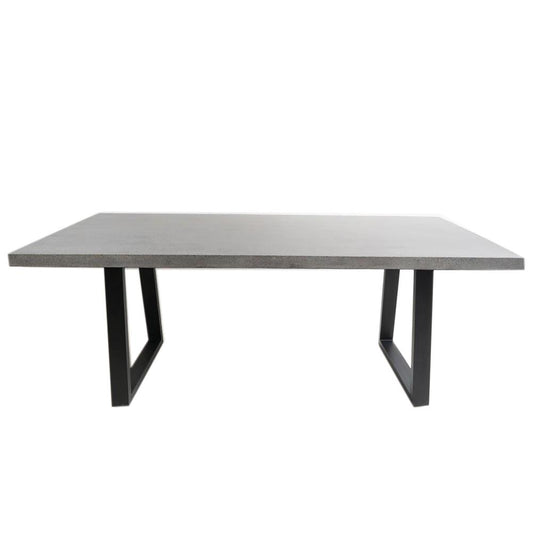 Dining Table - 1.6m Alta Rectangular Dining Table - Speckled Grey With Black Powder Coated Iron Legs