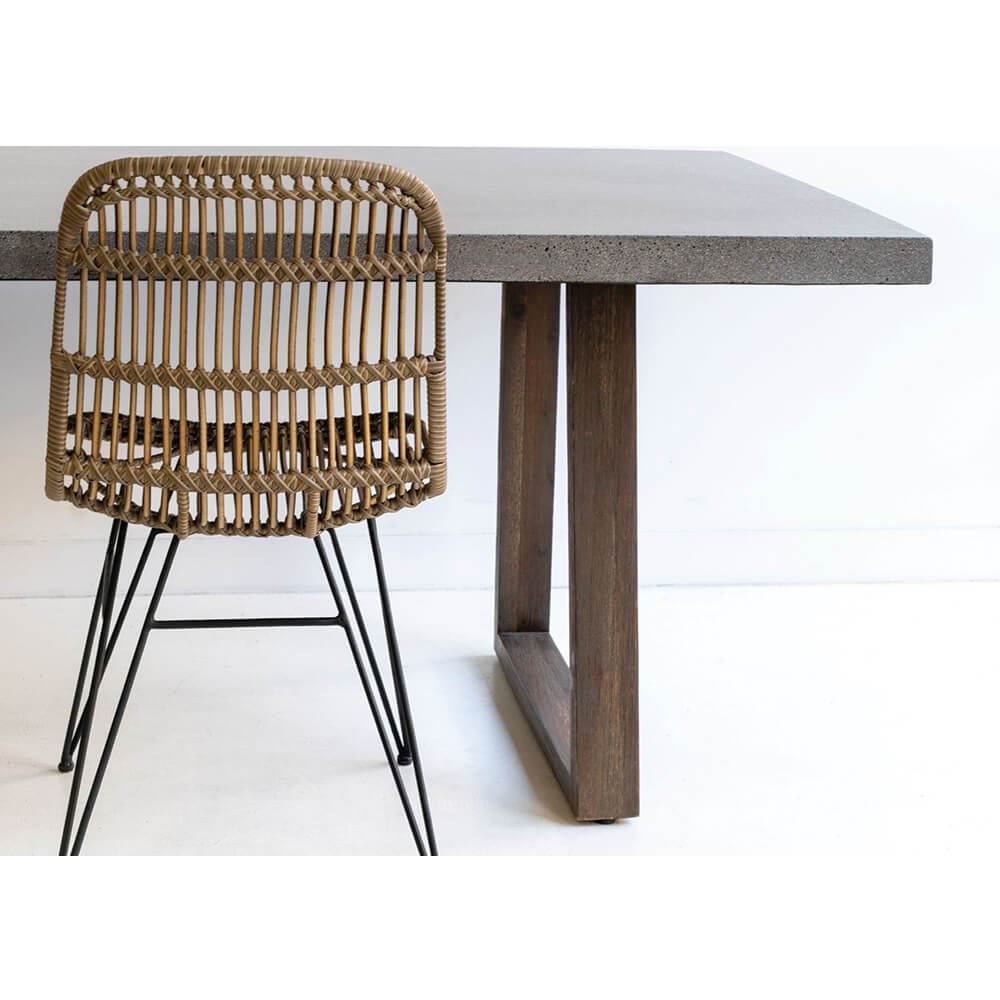 Dining Table - 1.6m Alta Rectangular Dining Table - Speckled Grey With Norwegian Grey Timber Legs