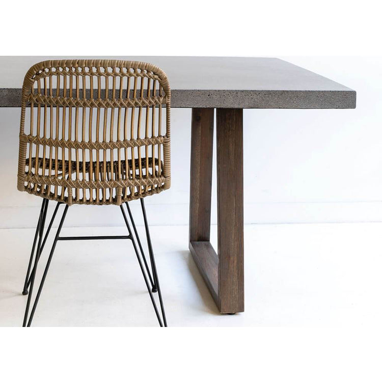 Dining Table - 1.6m Alta Rectangular Dining Table - Speckled Grey With Norwegian Grey Timber Legs