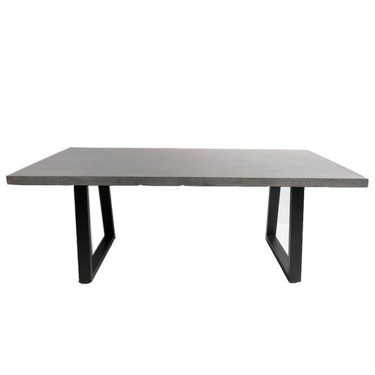 Dining Table - 1.8m Alta Rectangular Dining Table - Speckled Grey With Black Powder Coated Iron Legs