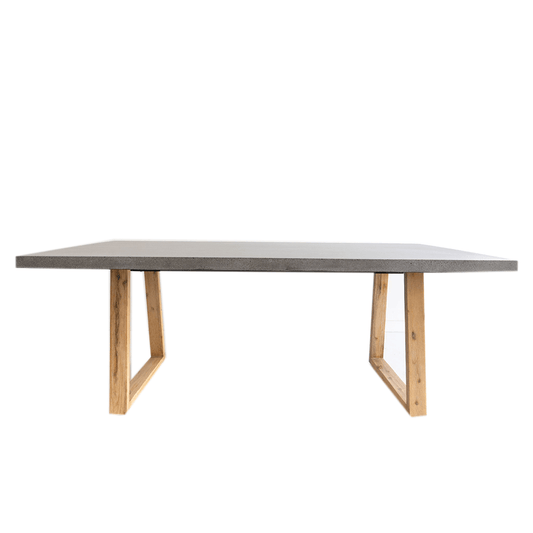 Dining Table - 1.8m Alta Rectangular Dining Table - Speckled Grey With Light Honey Acacia Wood Legs