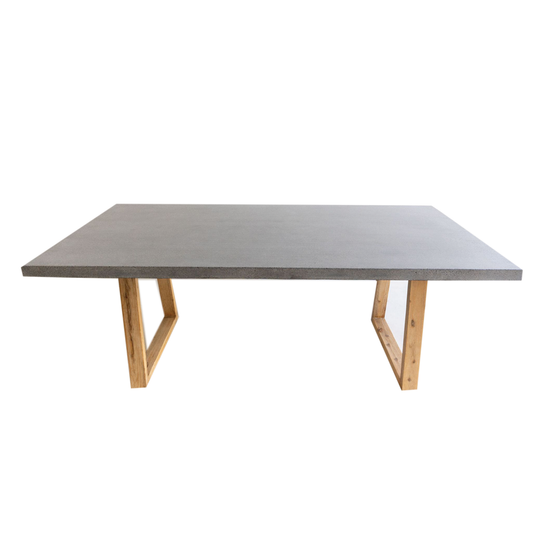 Dining Table - 2.4m Alta Rectangular Dining Table - Speckled Grey With Light Honey Acacia Wood Legs