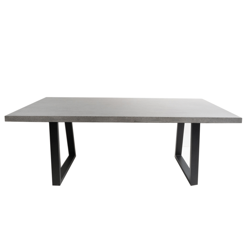 Dining Table - 3.0m Alta Rectangular Dining Table - Speckled Grey With Black Powder Coated Iron Legs