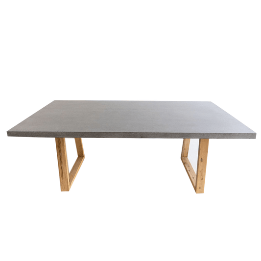 Dining Table - 3.0m Alta Rectangular Dining Table - Speckled Grey With Light Honey Acacia Wood Legs