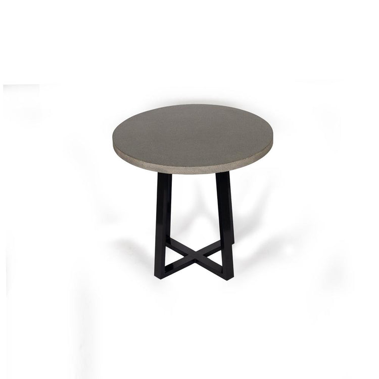 Dining Table - Elkstone 1.2m Alta Round Bar Table | Speckled Grey With Black Metal Legs