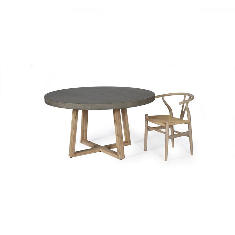 Dining Table - Elkstone 1.4m Alta Round Dining Table | Speckled Grey With Ivory Washed Acacia Wood Legs - ETA: January 2022